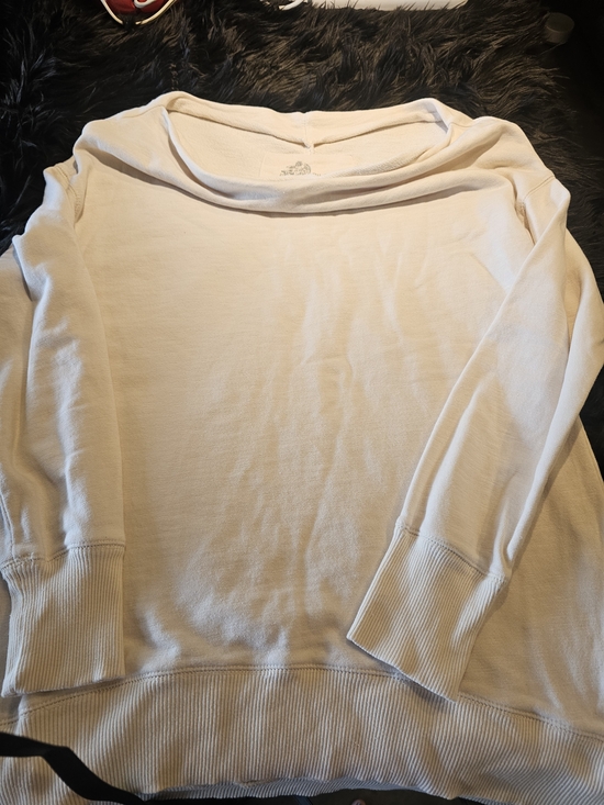 Pilcro Tops - Pilcro Cream Off-Shoulder Lightweight Sweatshirt
